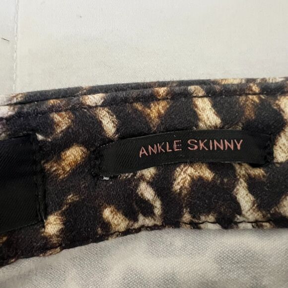 JEN7 by 7 FOR ALL MANKIND NEW! Leopard Print ANKLE SKINNY Jeans Sz 0 - Picture 6 of 9